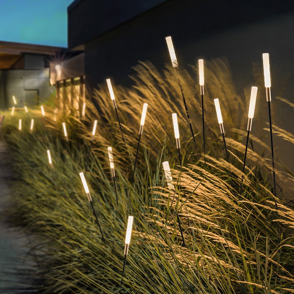 Luces Solares de Jardín Modernas con Estacas de Acero Inoxidable