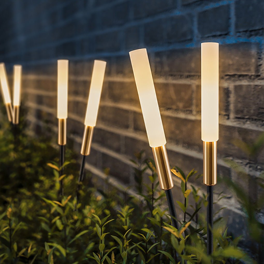 Luces Solares de Jardín Modernas con Estacas de Acero Inoxidable