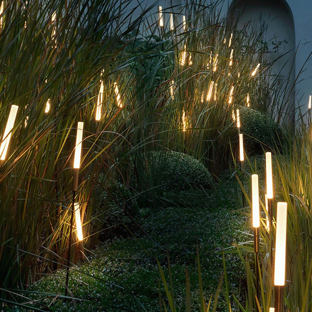 Luces Solares de Jardín Modernas con Estacas de Acero Inoxidable