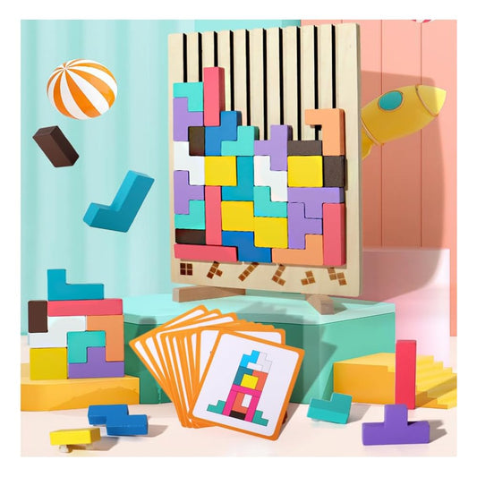 Relaxing Wood Stacking Game to Promote Concentration and Fine Motor Skills