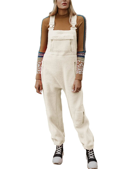 Women's Warm Overalls Loose Casual Jumpsuits