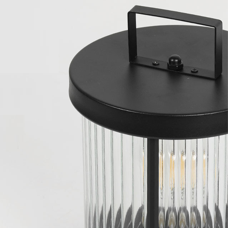 Linterna de vidrio para exteriores con luz LED solar