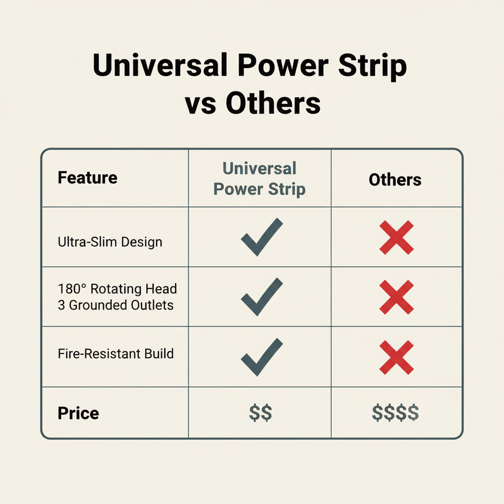 Compact and Elegant Universal Power Strip | Oak&Harper