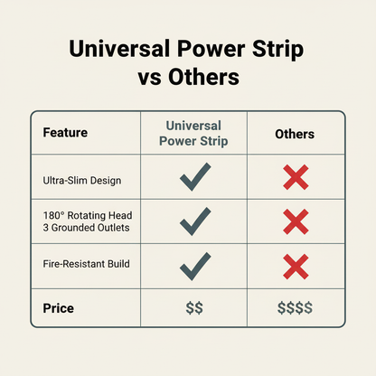 Compact and Elegant Universal Power Strip | Oak&Harper