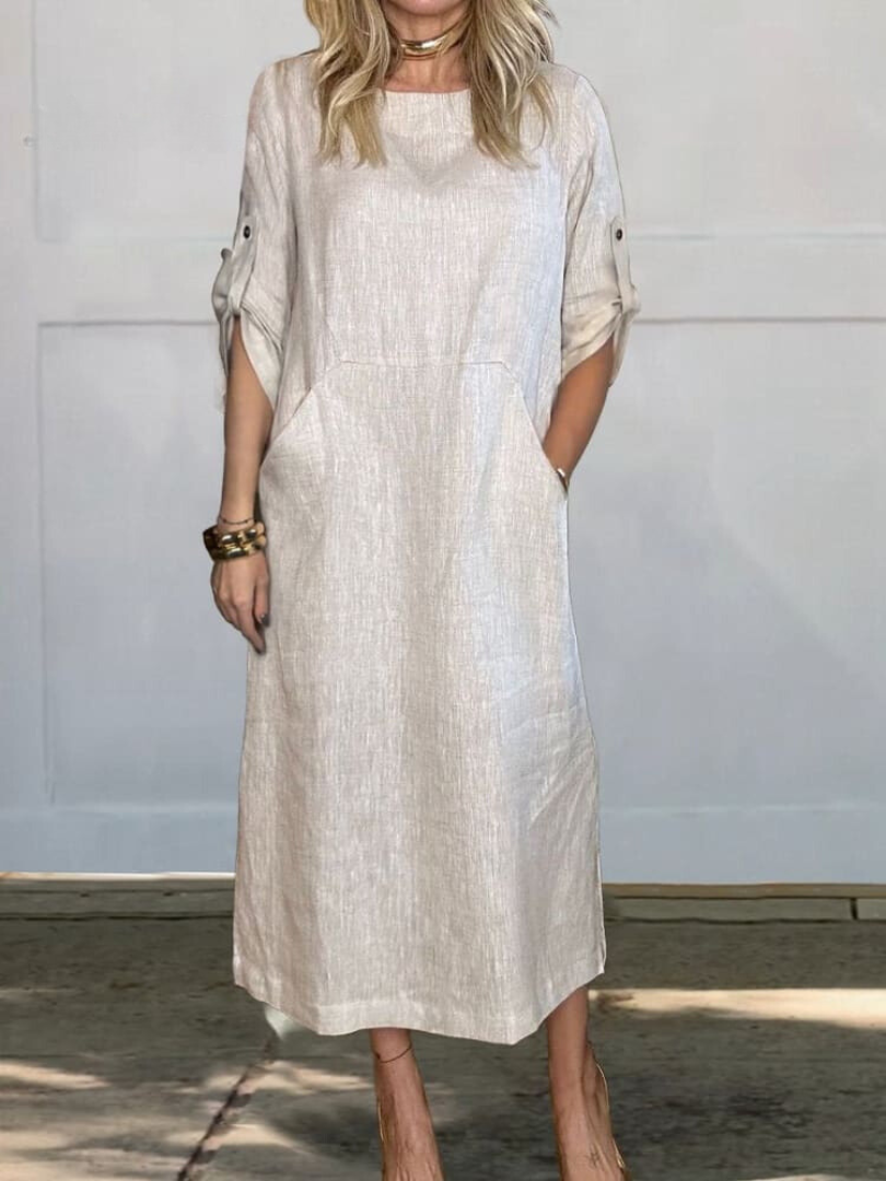 Ruth | Vestido Midi Elegante de Bolsillo