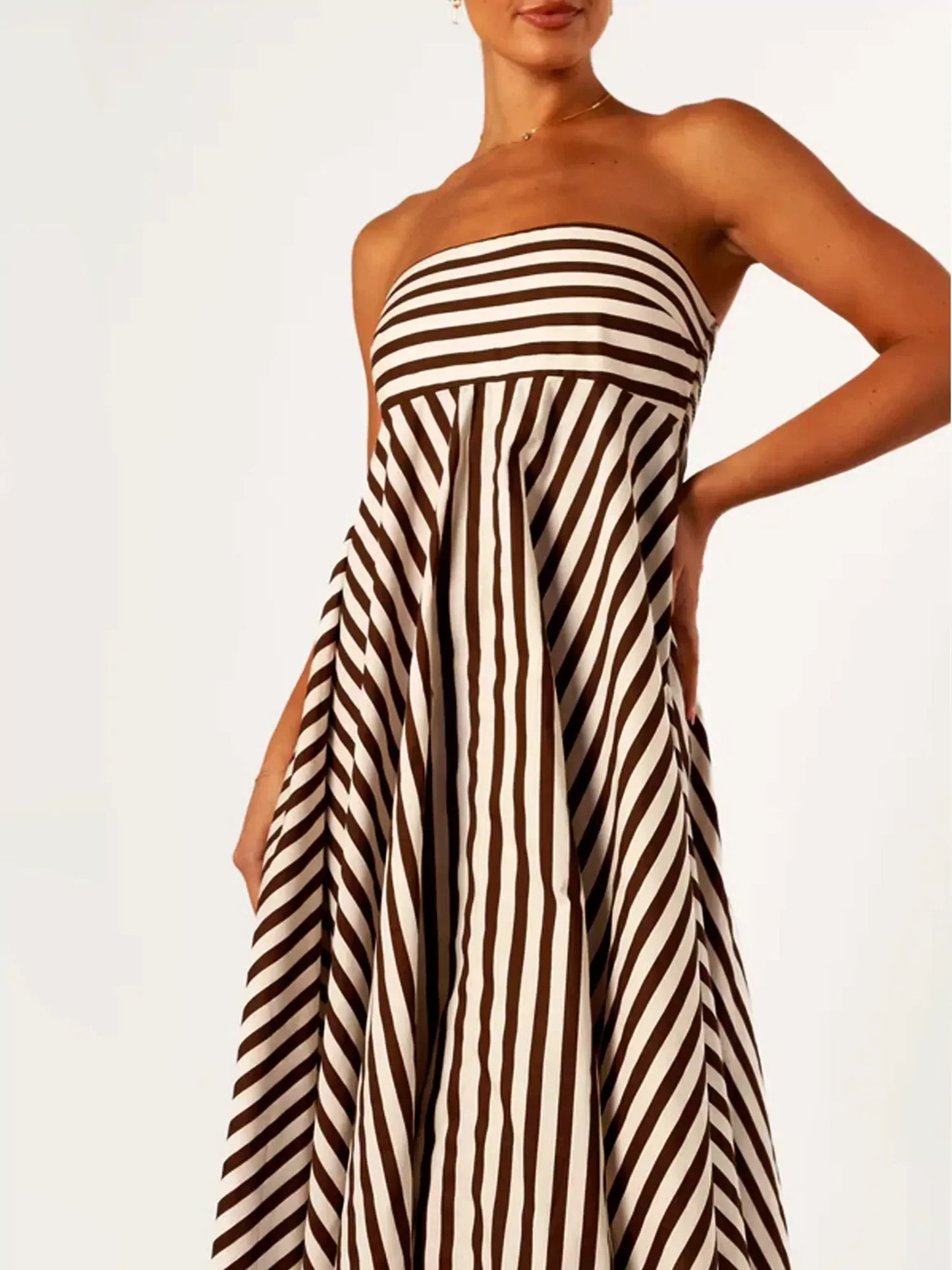 Damaris - Vestido maxi cómodo y elegante con fruncidos