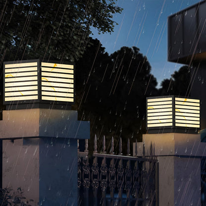 Luz solar de poste para exteriores Farol moderno negro