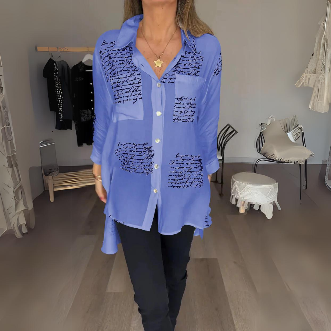 Jeanne | Blusa de botones impresa