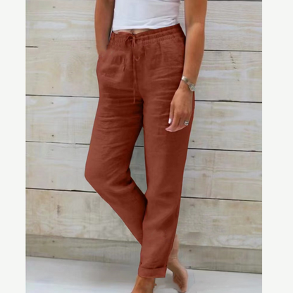 Eleonor – Pantalones Premium de Lino Elástico Transpirable