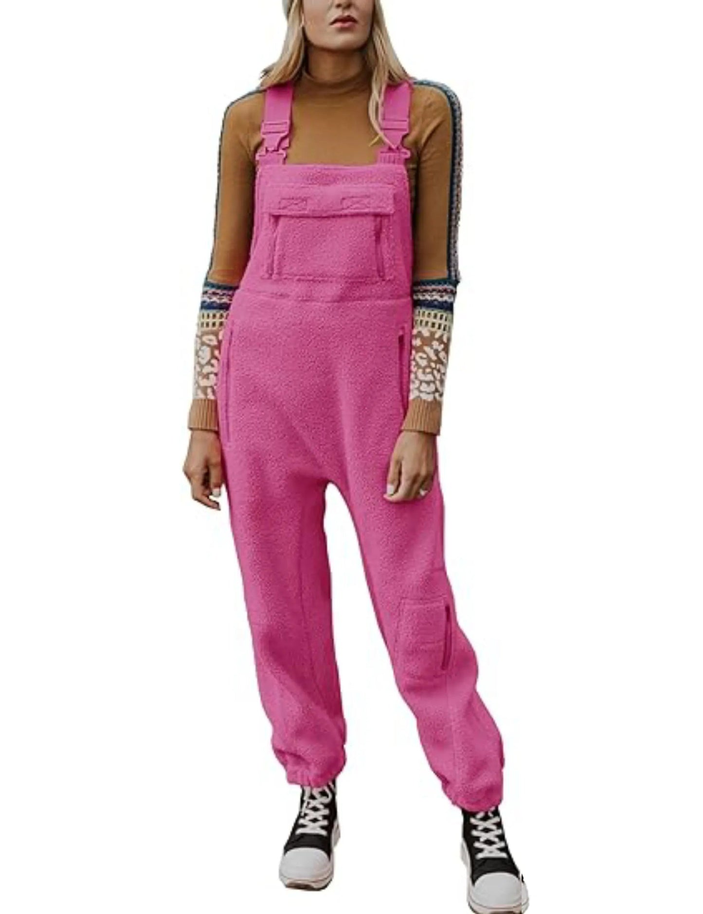 Women's Warm Overalls Loose Casual Jumpsuits
