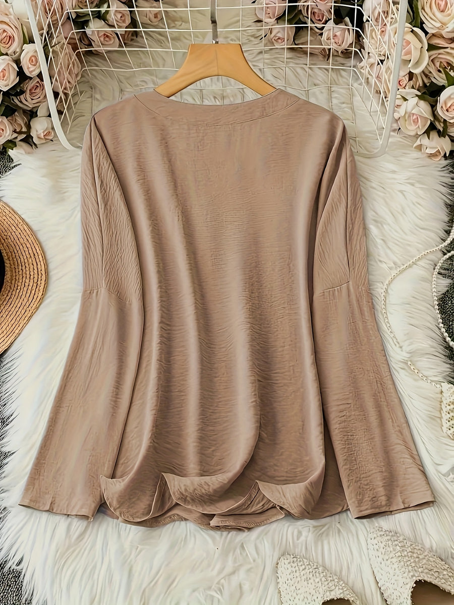 Vianca | Clásica Blusa de Manga Larga con Escote en V
