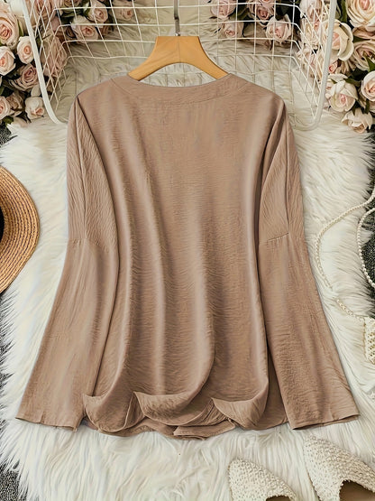 Vianca | Clásica Blusa de Manga Larga con Escote en V