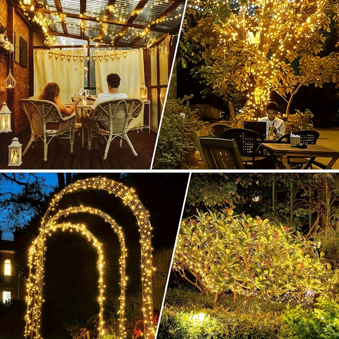 Outdoor Solar Powered Red Fairy Lights