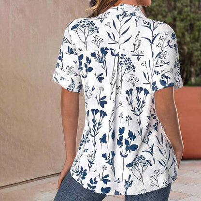 Blusa casual Rebecca con estampado de hojas