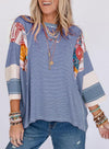 Lizzy | Blusa a righe con toppe 