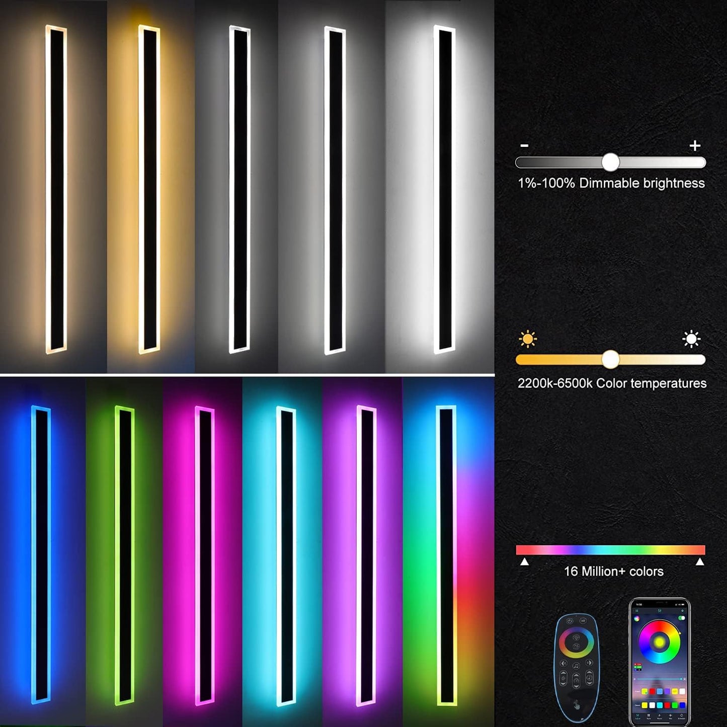 Luz de pared LED exterior moderna regulable en tira