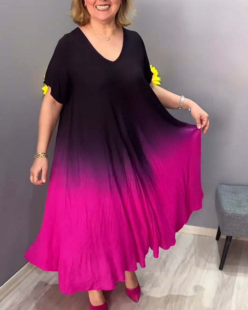 Joan - Vestido Maxi Fluido con Degradado de Verano