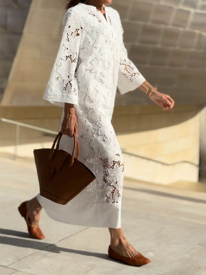 Sylvie | Modern Flowing Refined Lace Dress