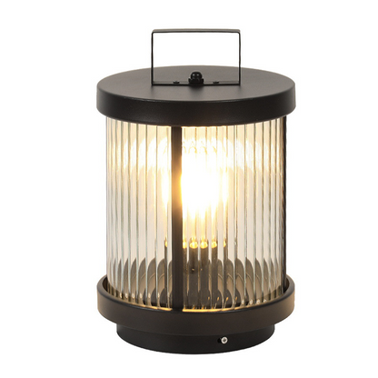 Linterna de vidrio para exteriores con luz LED solar