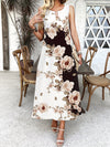 Indigo - Vestido Maxi Floral Boho Chic con Escote en V