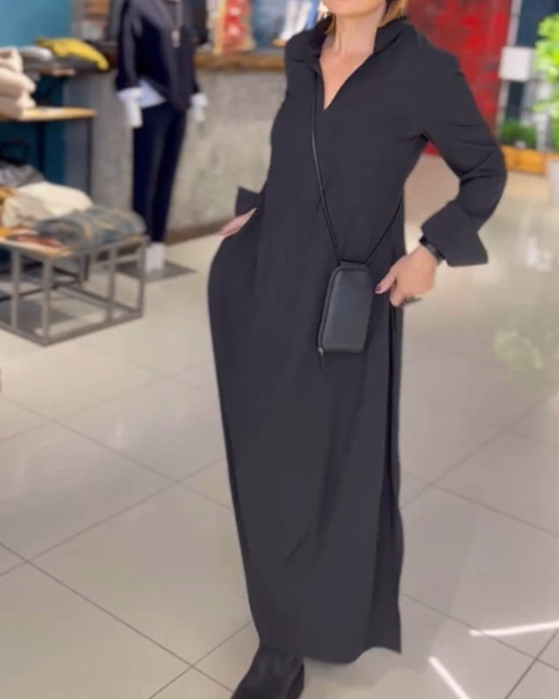 Evie - Vestido Maxi de Corte Holgado con Estilo Retro
