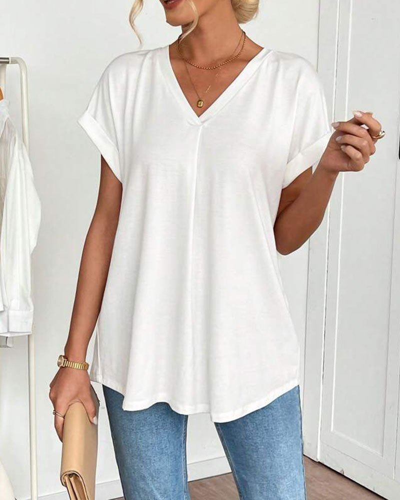 Estrid | Short Sleeve Patchwork T-Shirt