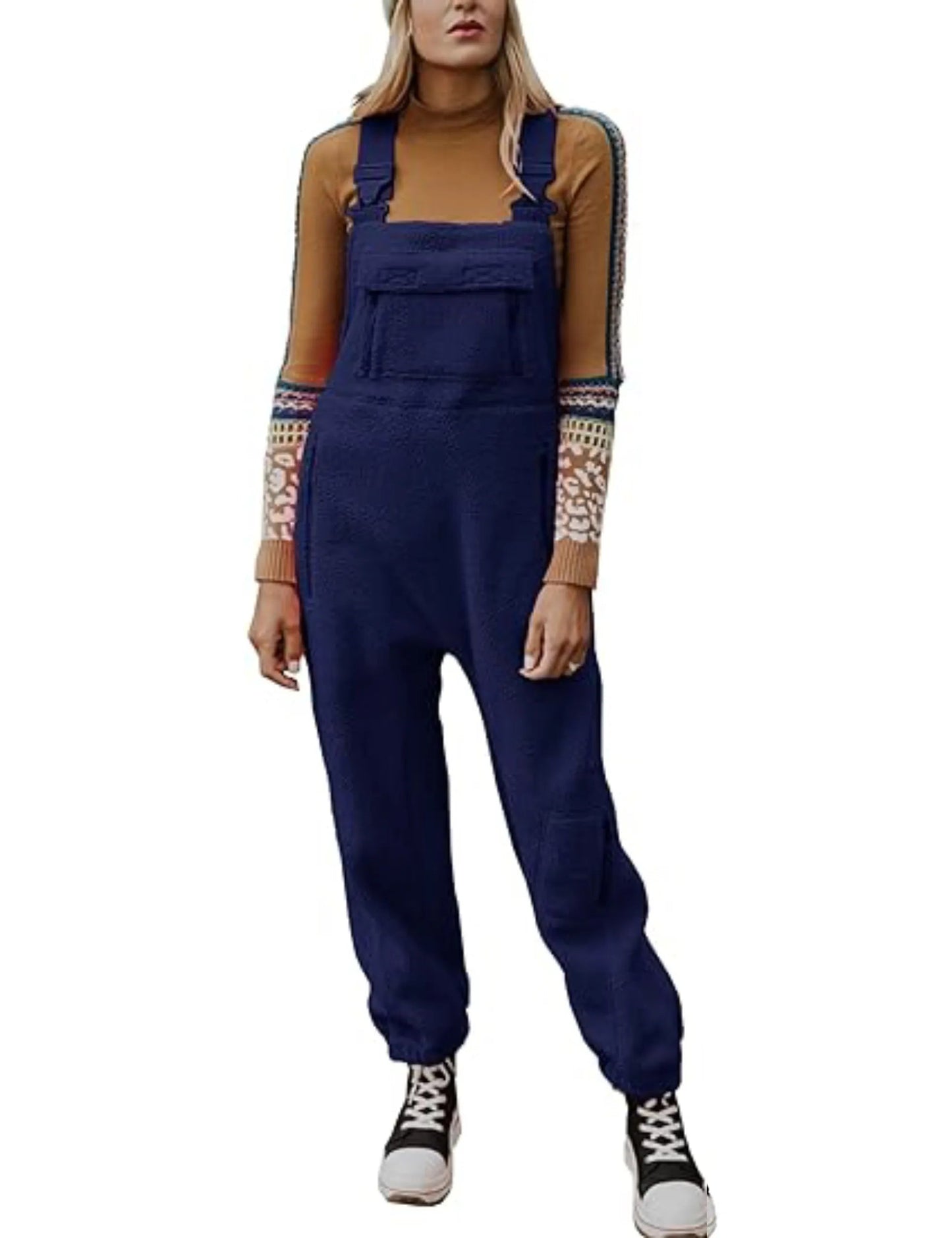 Women's Warm Overalls Loose Casual Jumpsuits