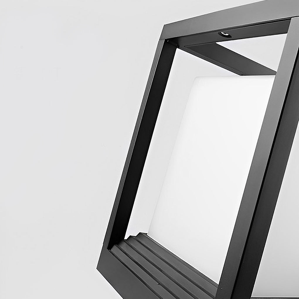 Linterna LED solar para exteriores de aluminio negro