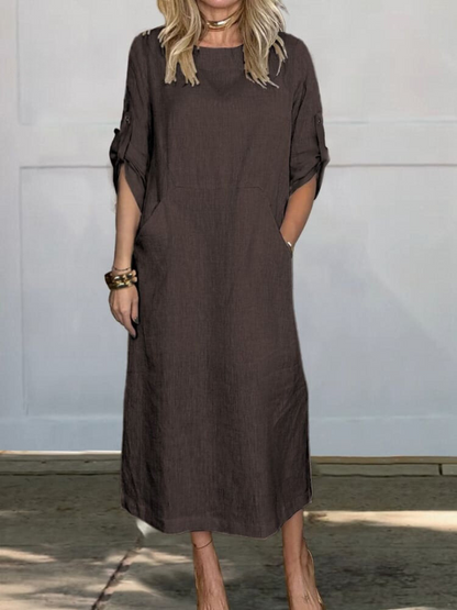 Ruth | Vestido Midi Elegante de Bolsillo