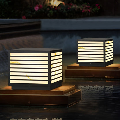 Luz solar de poste para exteriores Farol moderno negro