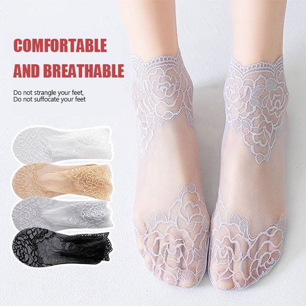 Invisible Lace Socks – Non-Slip No-Show Liner