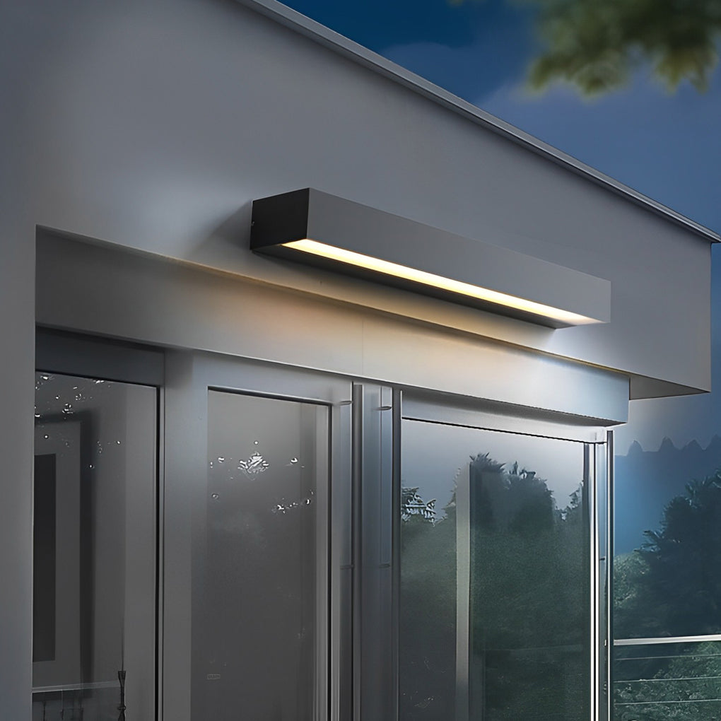 Lámpara de pared moderna negra impermeable para exteriores
