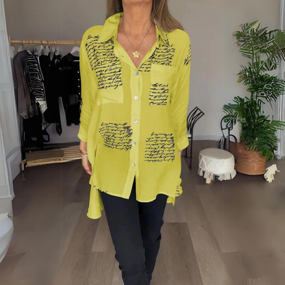 Jeanne | Blusa de botones impresa