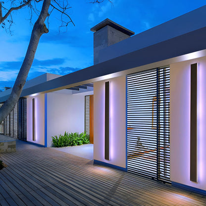 Lámpara de Pared Exterior Moderna Negra Aplique LED
