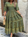 Sylpha - Vestido bohemio étnico elegante con estampado