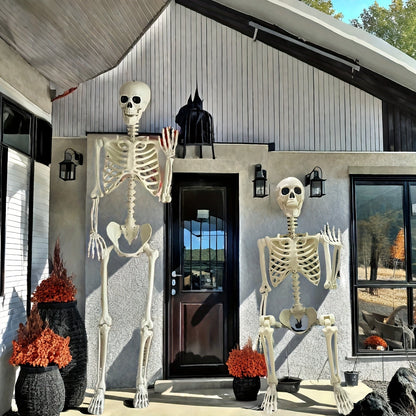 Decoración de esqueleto gigante de 12 pies para Halloween | Posable para exteriores
