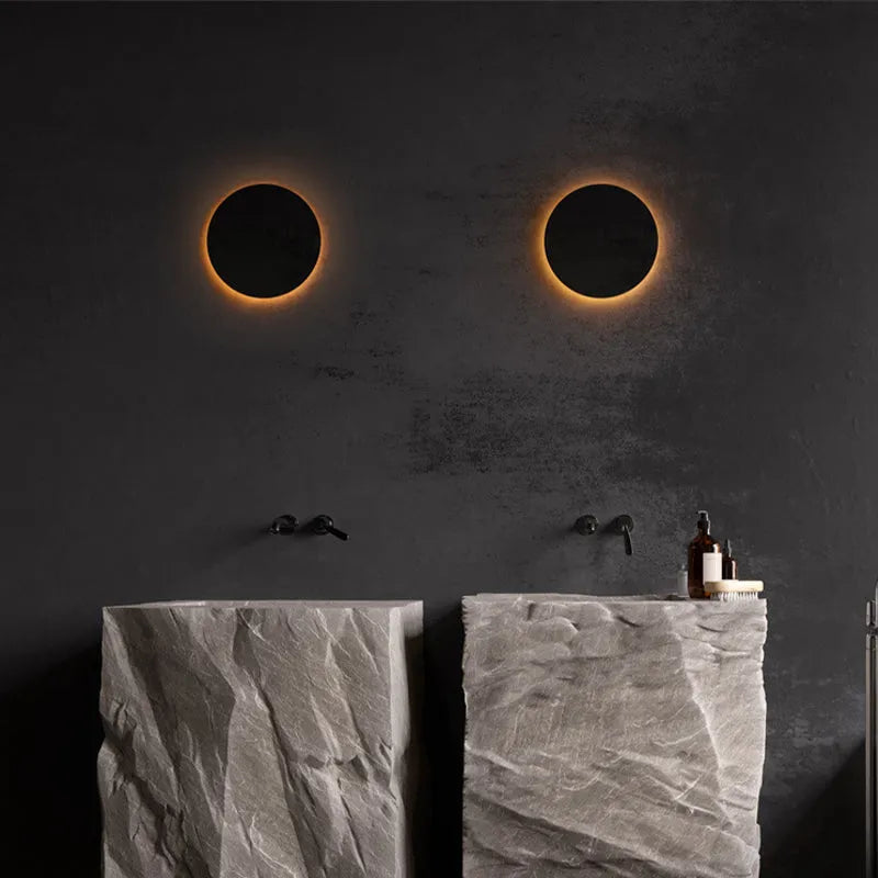 Lámpara de pared moderna negra exterior LED
