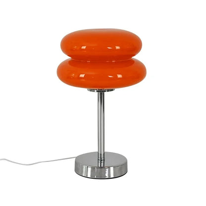Lámpara de mesa con pantalla de vidrio retro