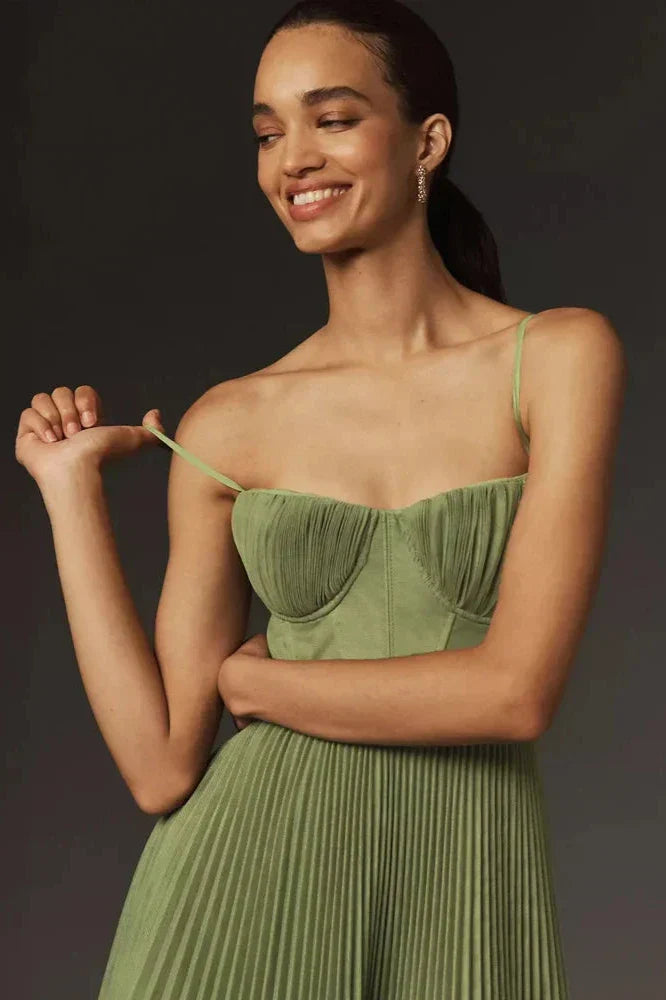 Vestido midi plisado de tul Isabella