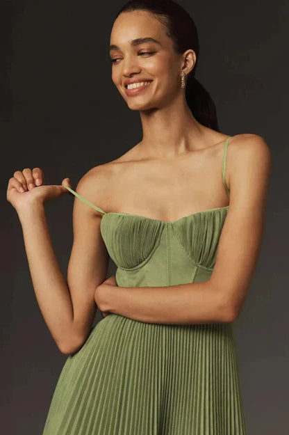 Vestido midi plisado de tul Isabella