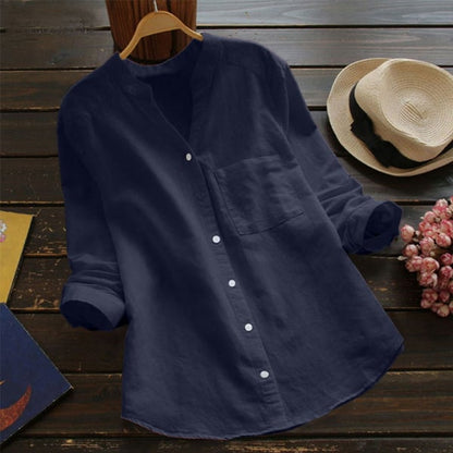 Greta | Blusa de lino de manga larga elegante