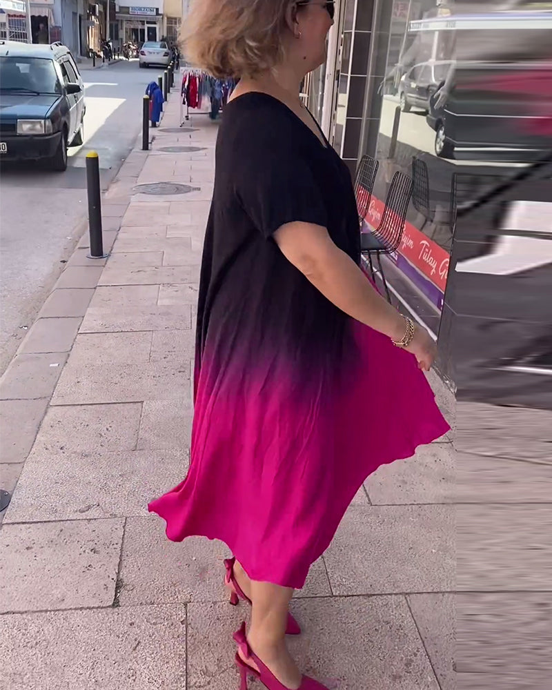 Joan - Vestido Maxi Fluido con Degradado de Verano