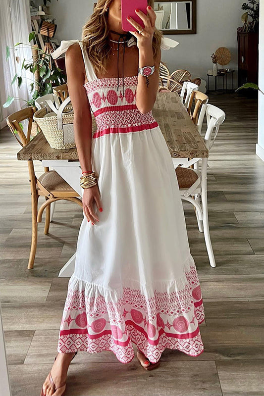 Addison - Vestido con tirantes y cuello cuadrado con cordones