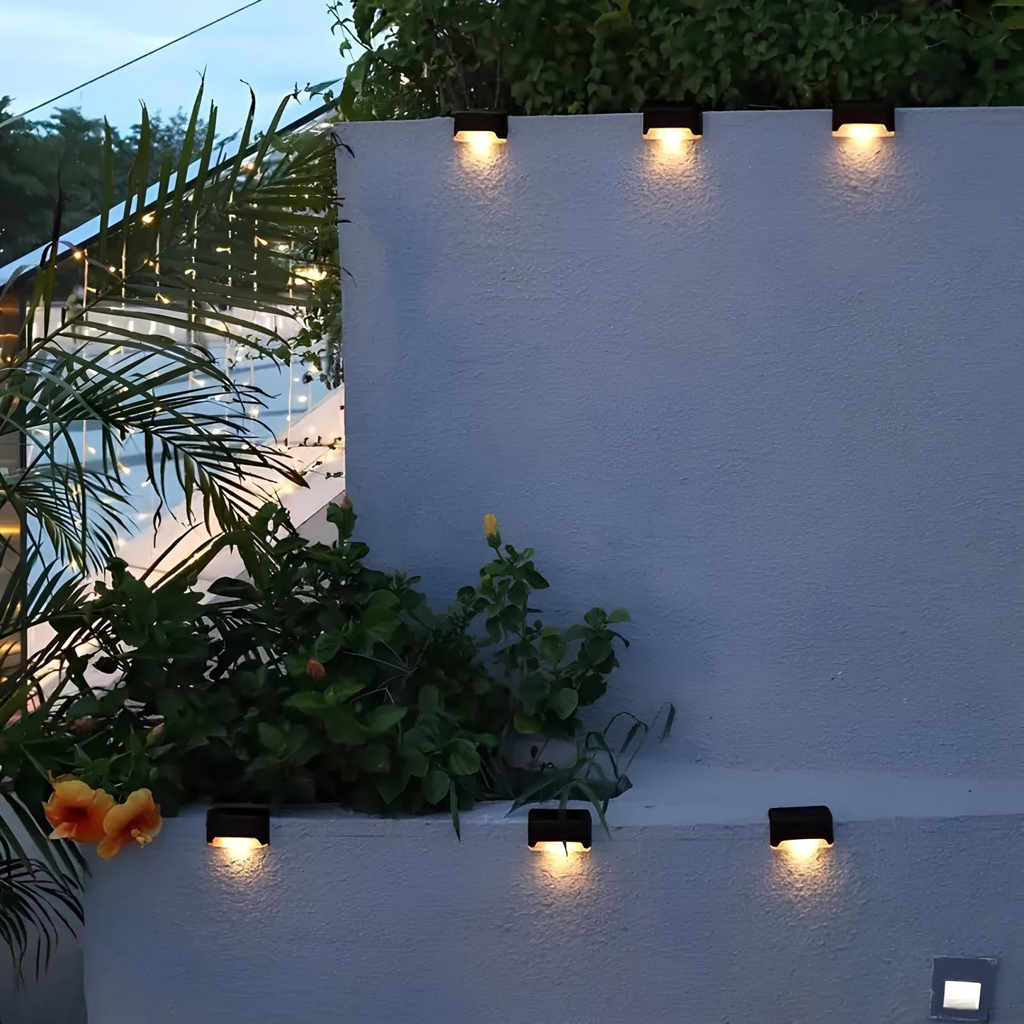 Luz LED solar para escalones exterior impermeable