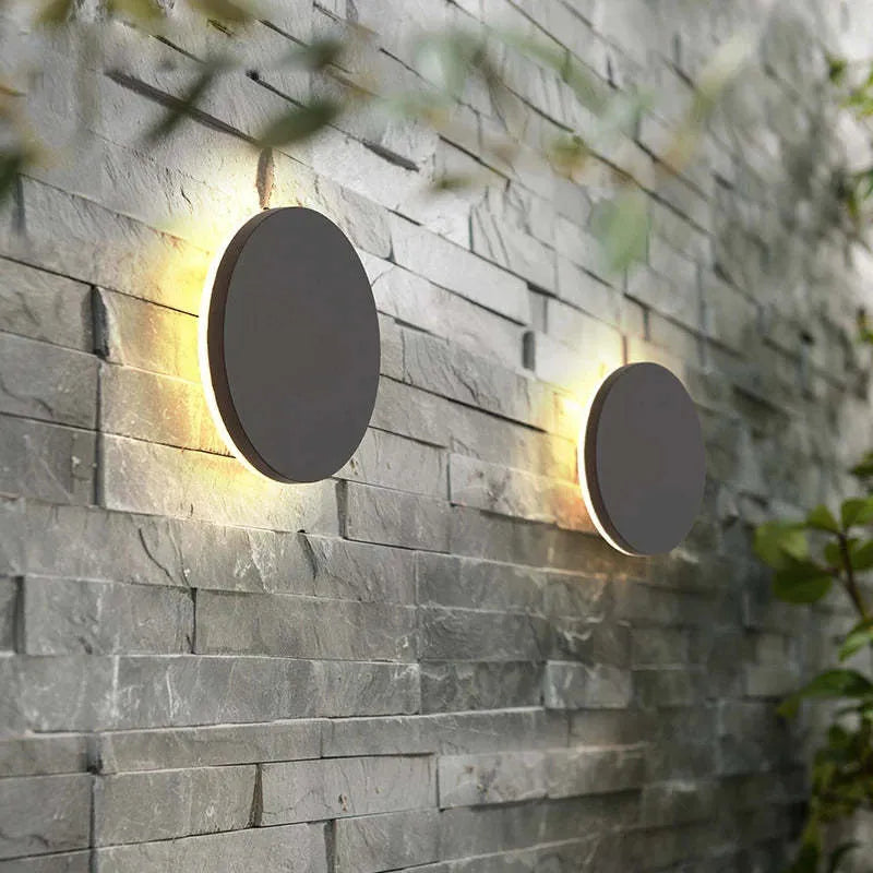 Lámpara de pared moderna negra exterior LED