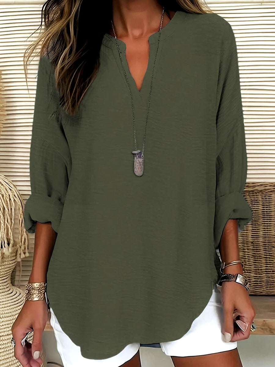 Vianca | Clásica Blusa de Manga Larga con Escote en V