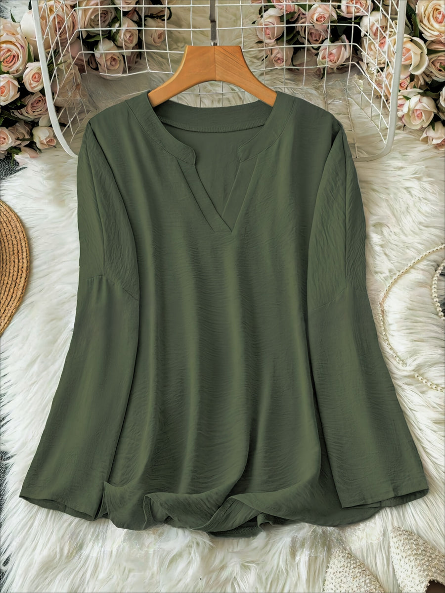 Vianca | Clásica Blusa de Manga Larga con Escote en V
