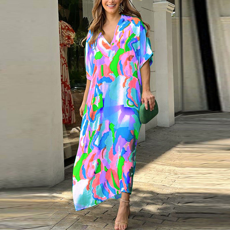 Vestido casual René con estampado pintado