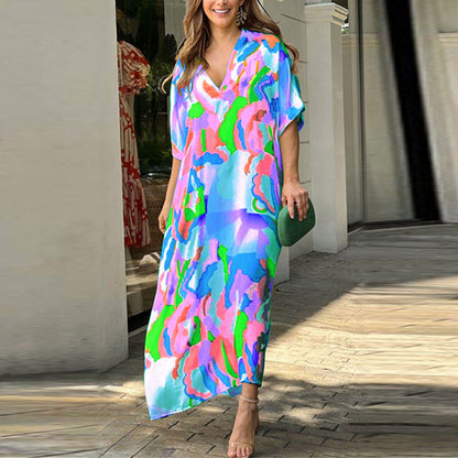 Vestido casual René con estampado pintado