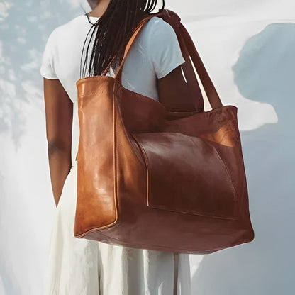 Vintage Leather Shoulder Bag - Janna